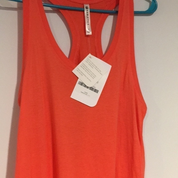 Fabletics NEW racer back tank top SZ S orange - Picture 6 of 6